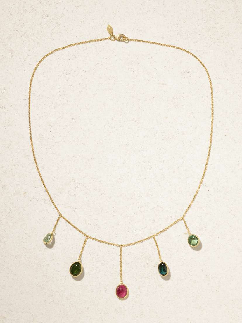 Pippa Small Iris 18-karat Gold Tourmaline Necklace