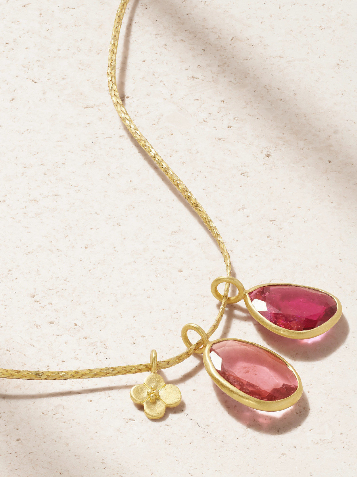 Pippa Small 18-karat Gold Tourmaline Necklace In Pink