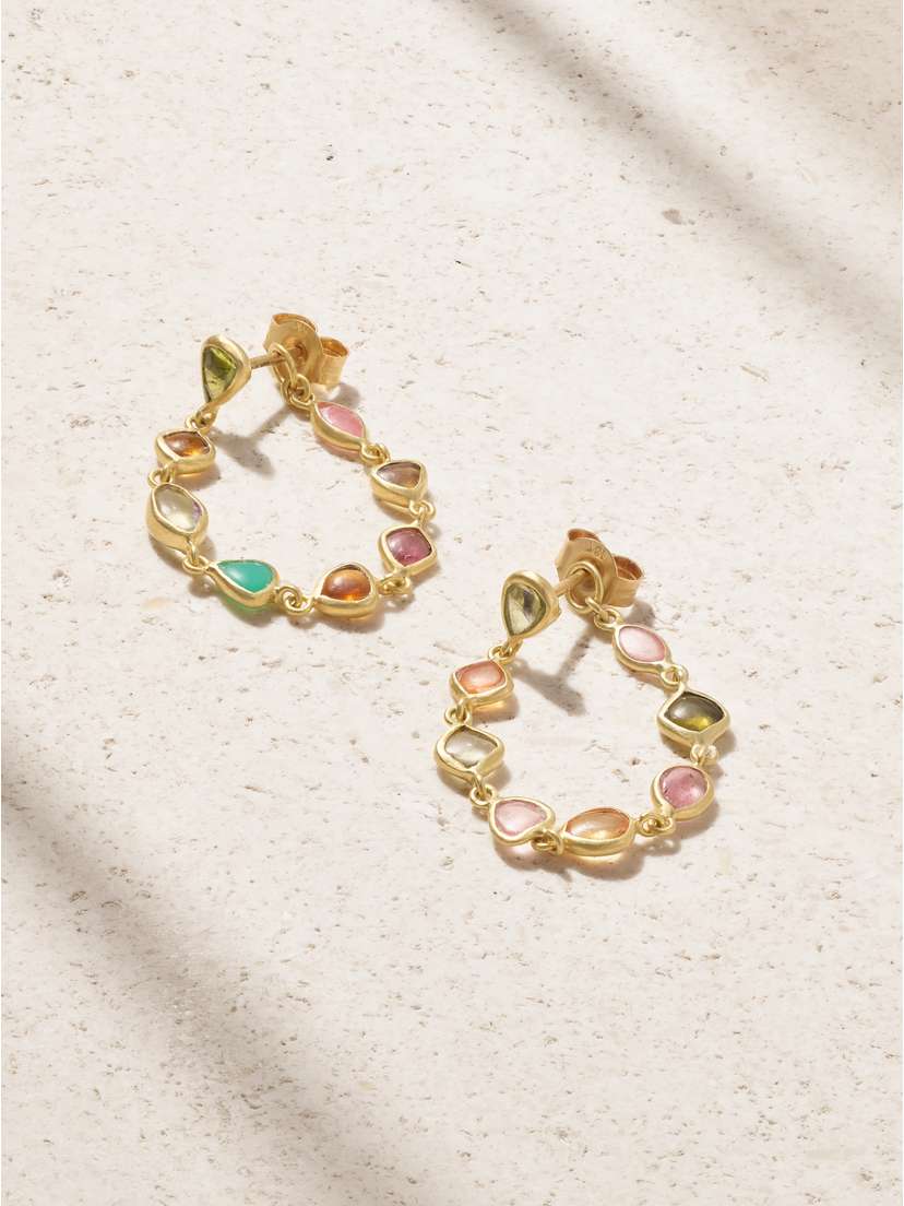 Pippa Small Anemone 18-karat Gold Multi-stone Earrings