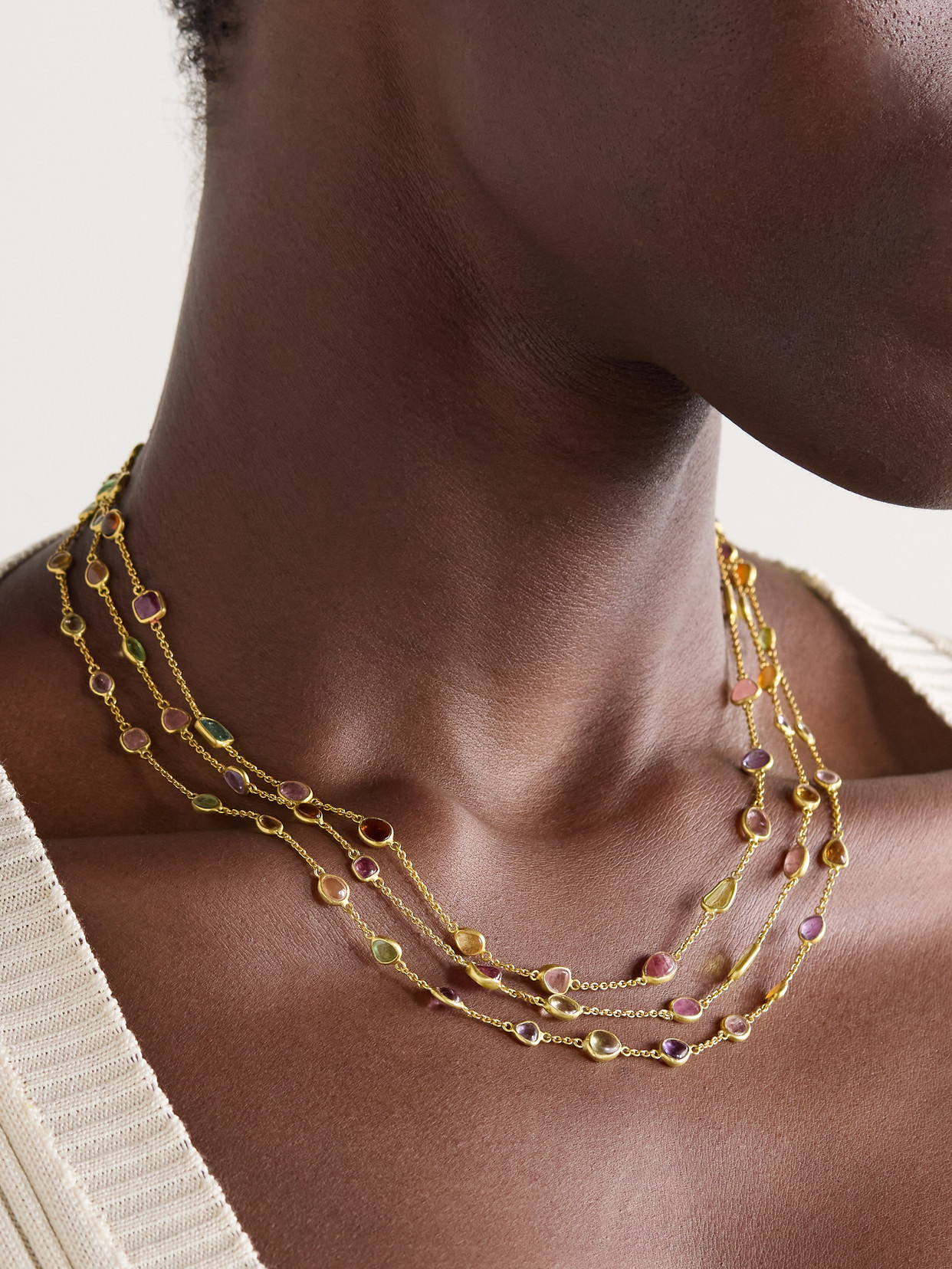Pippa Small 18-karat Gold Multi-stone Necklace In Multi