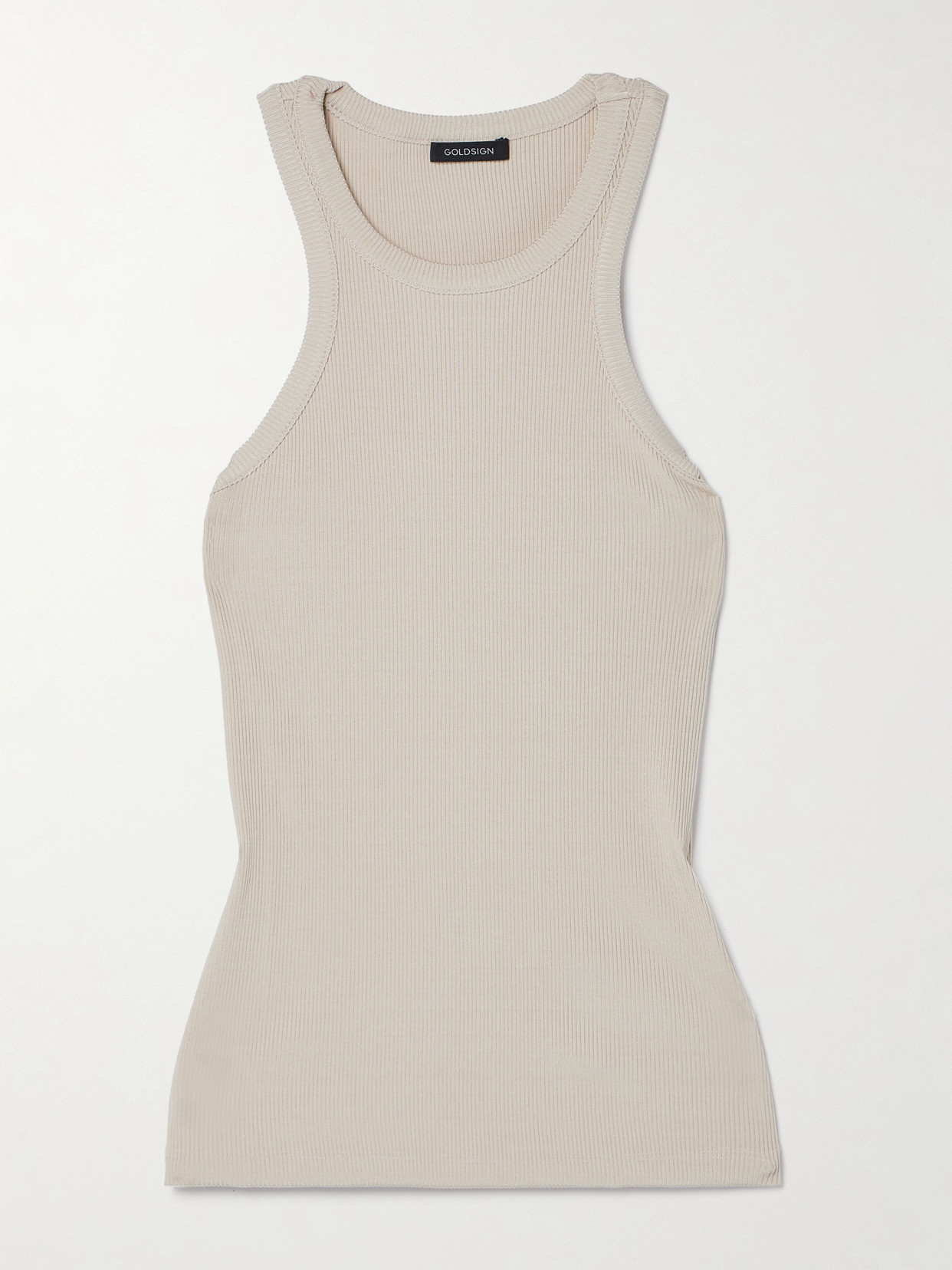 Goldsign Laurel Ribbed-knit Tank In Ecru