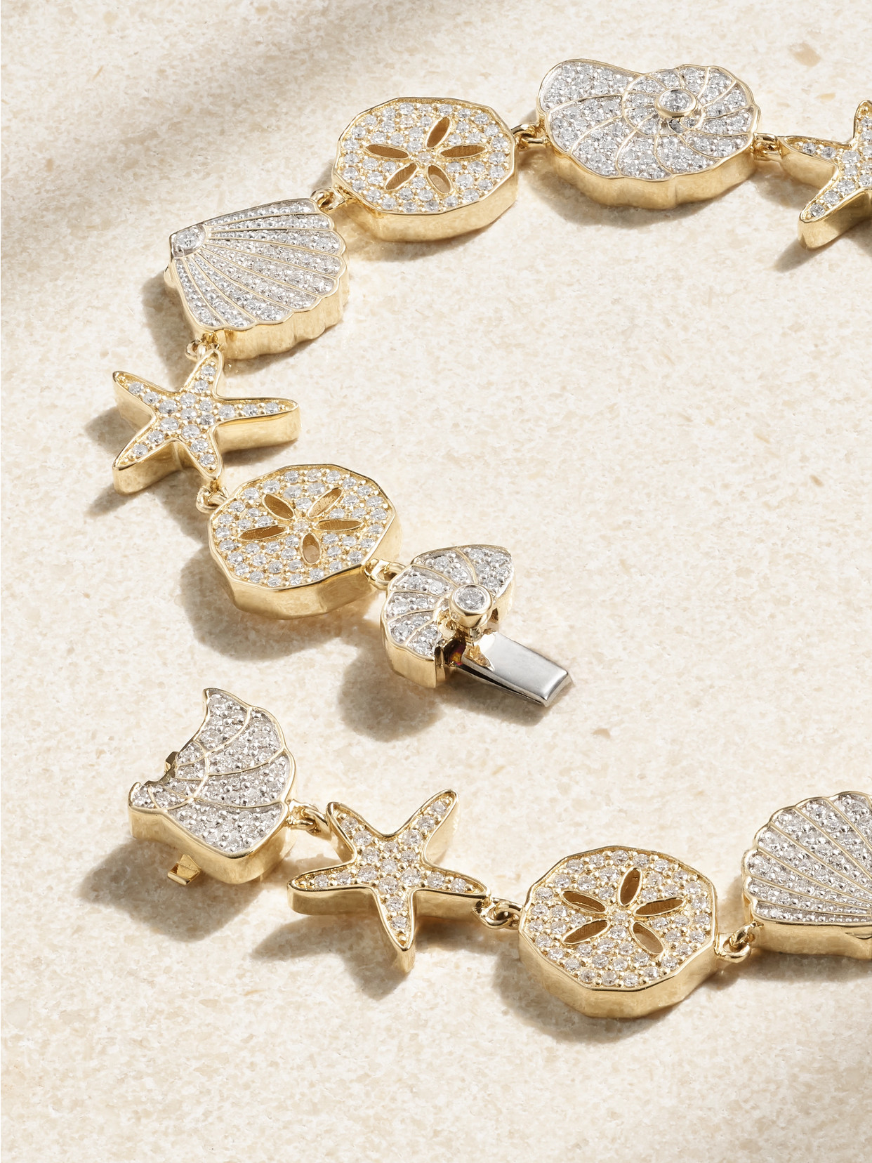 Sydney Evan Sea Life 14-karat Gold Diamond Bracelet In Gold