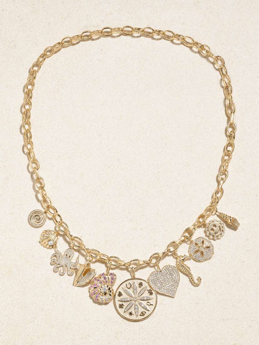 Sydney Evan Under The Sea 14-karat Gold Multi-stone Necklace