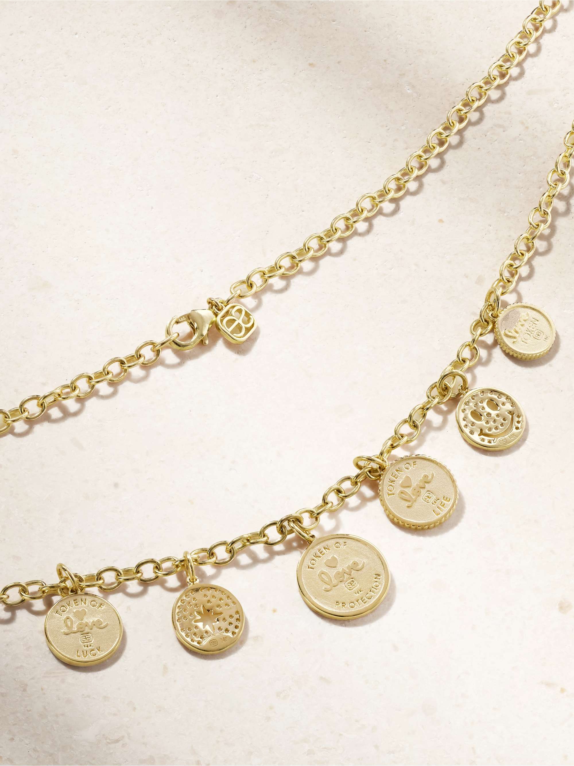 SYDNEY EVAN Medallions 14-karat gold diamond necklace