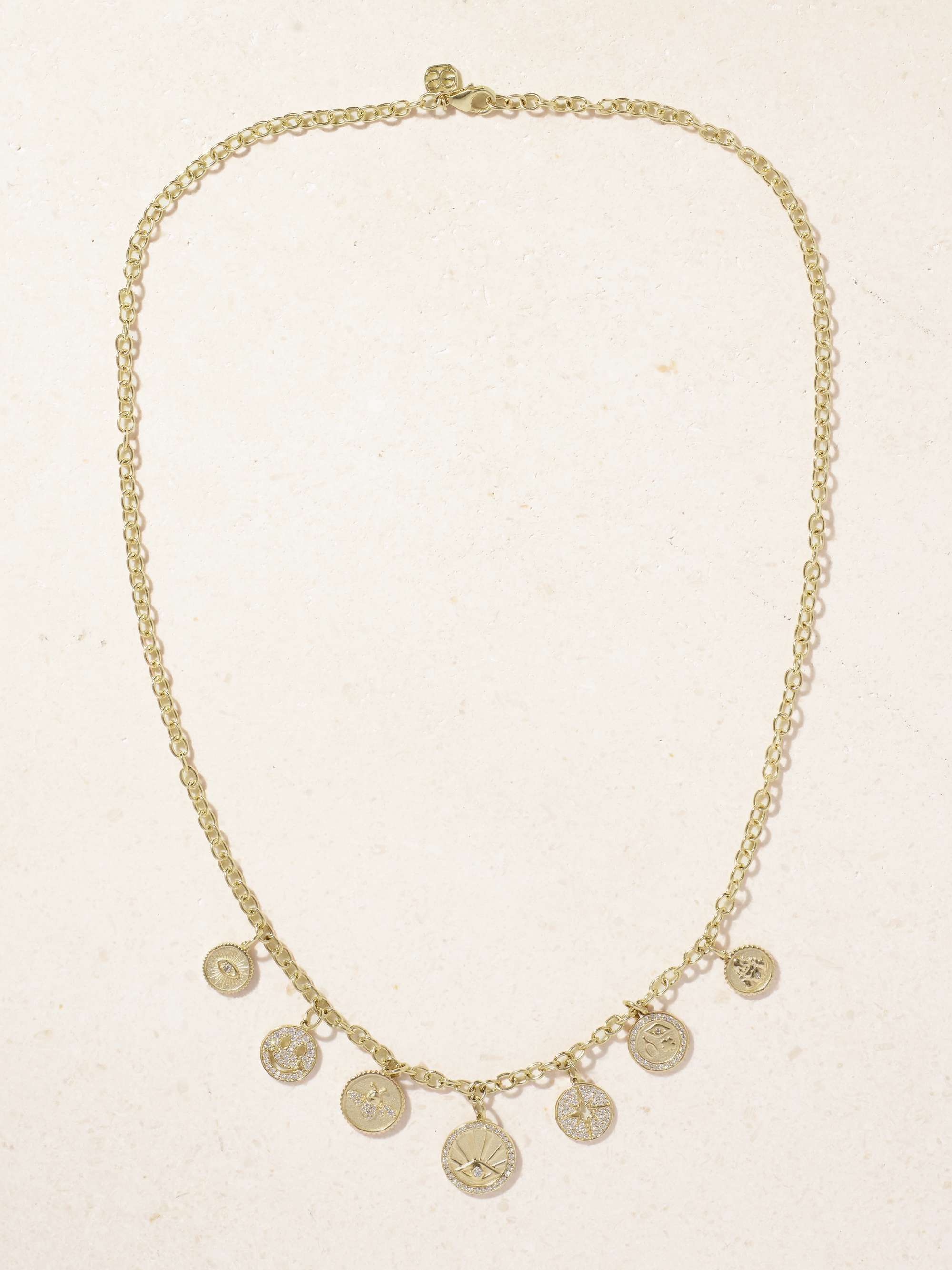 SYDNEY EVAN Medallions 14-karat gold diamond necklace