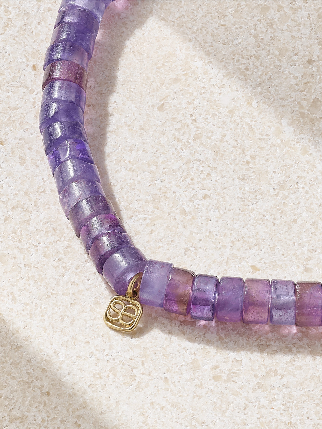 Sydney Evan 14-karat Gold, Amethyst And Diamond Bracelet In Gold