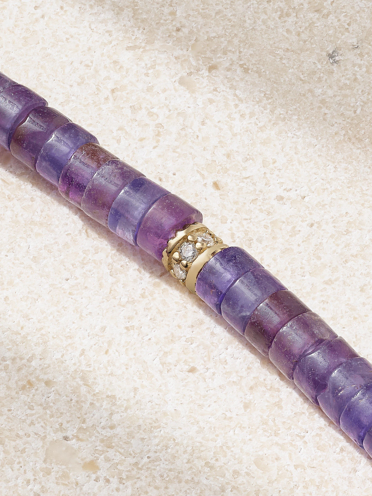 Sydney Evan 14-karat Gold, Amethyst And Diamond Bracelet In Gold