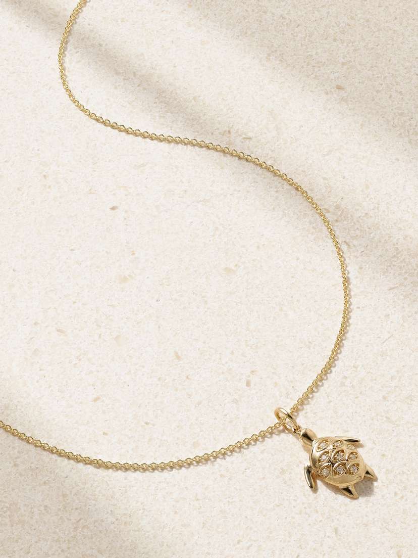 Sydney Evan Turtle 14-karat Gold Diamond Necklace