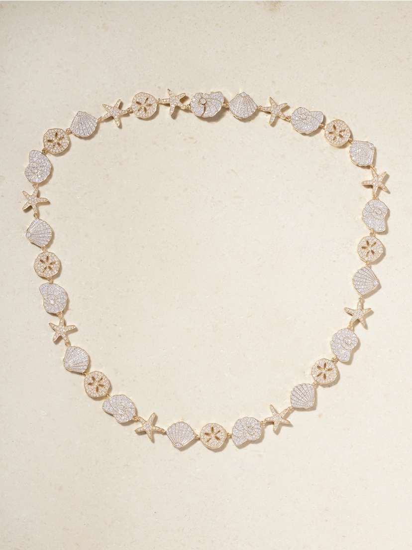 Sydney Evan Sea Life 18-karat Yellow And White Gold Diamond Necklace