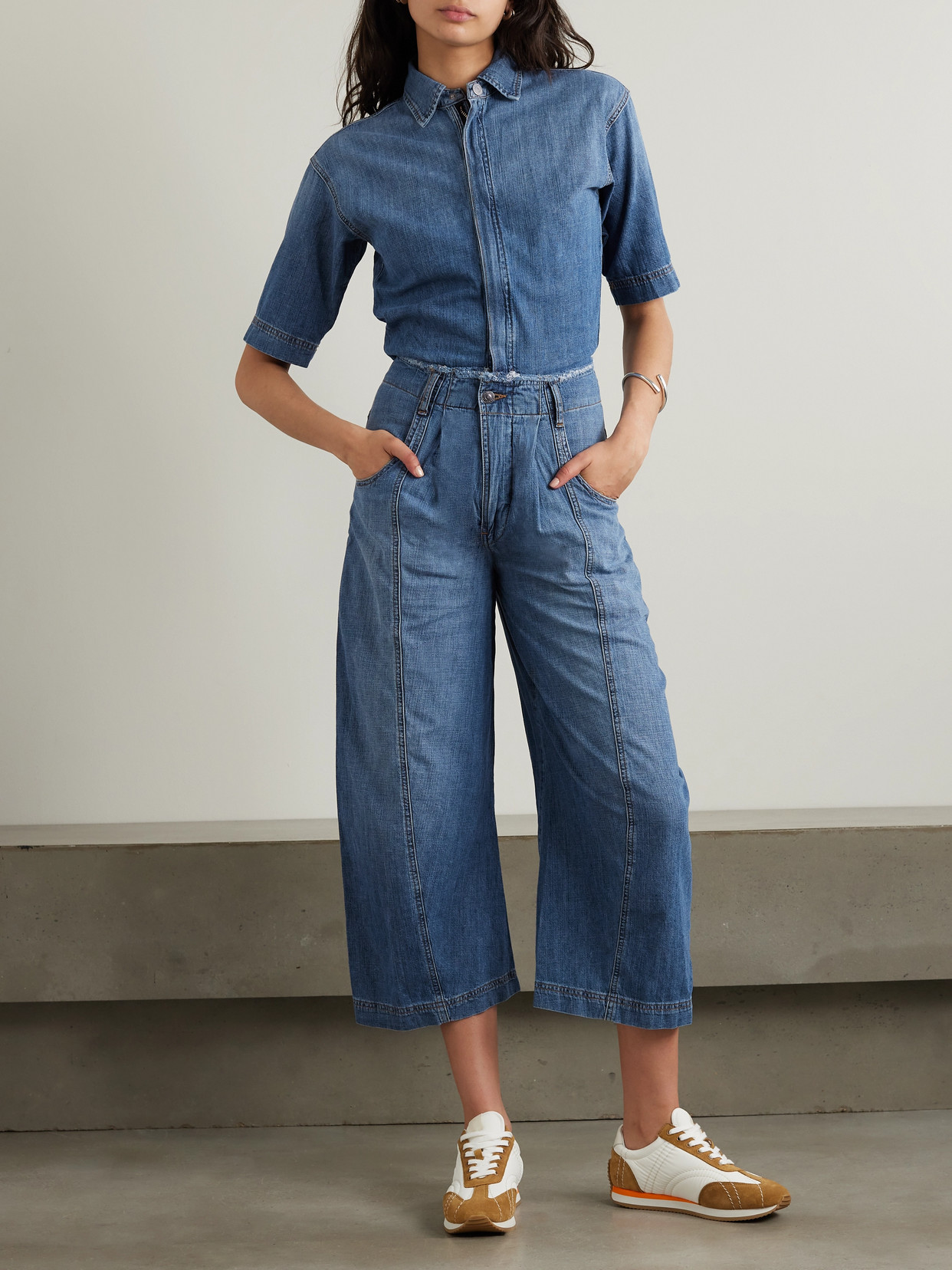 Rivet Utility New Yorker Denim Jumpsuit In Blue