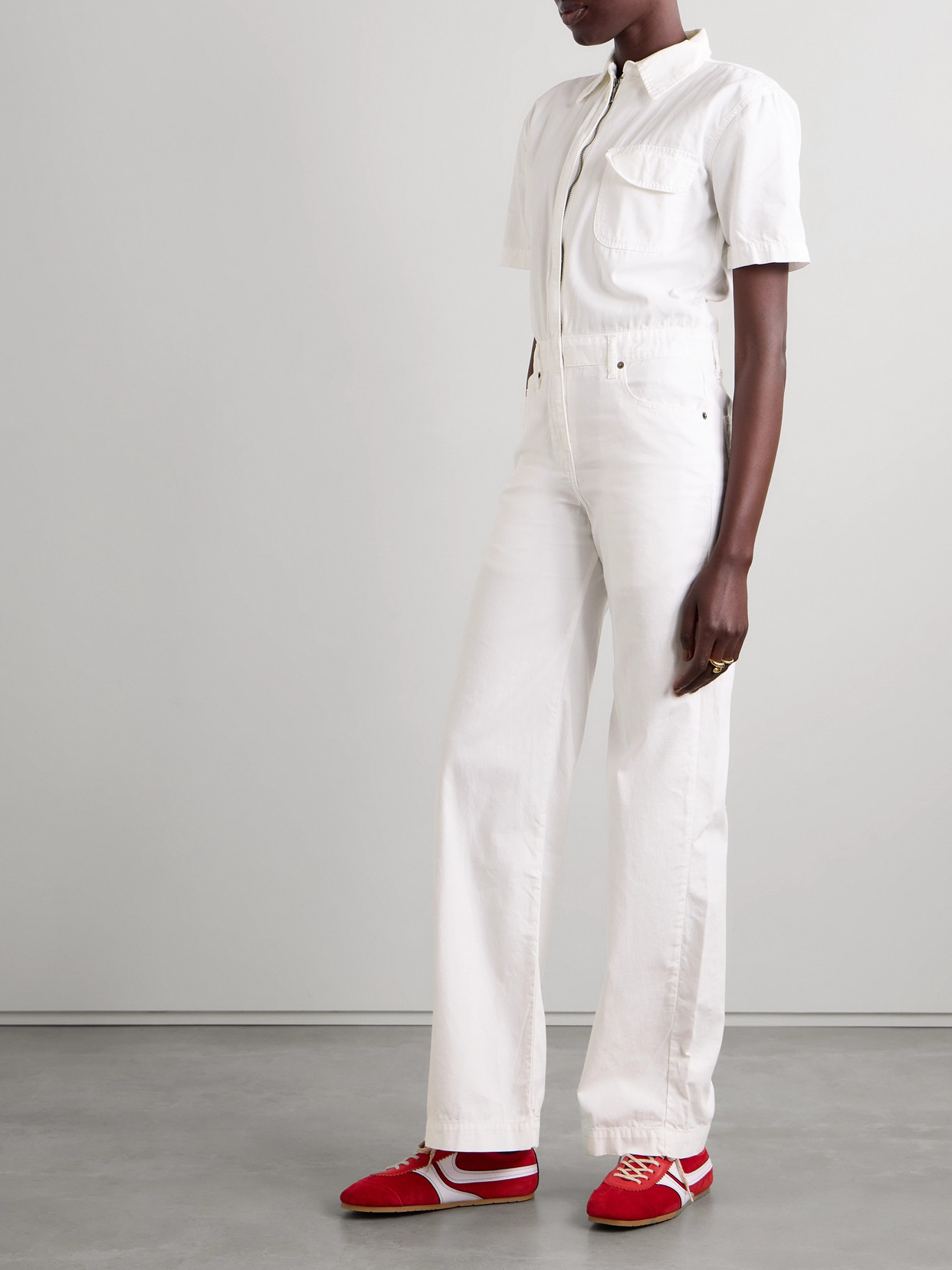 RIVET UTILITY GIRLFRIEND COTTON-CANVAS JUMPSUIT