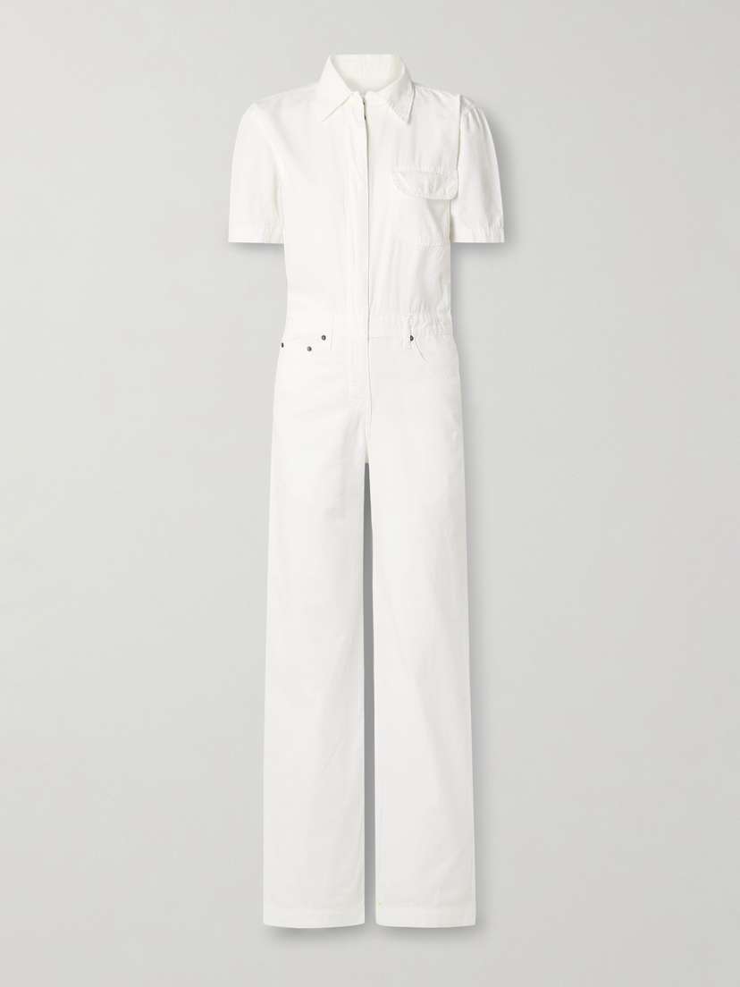 Rivet Utility Girlfriend Cotton-canvas Jumpsuit - x large