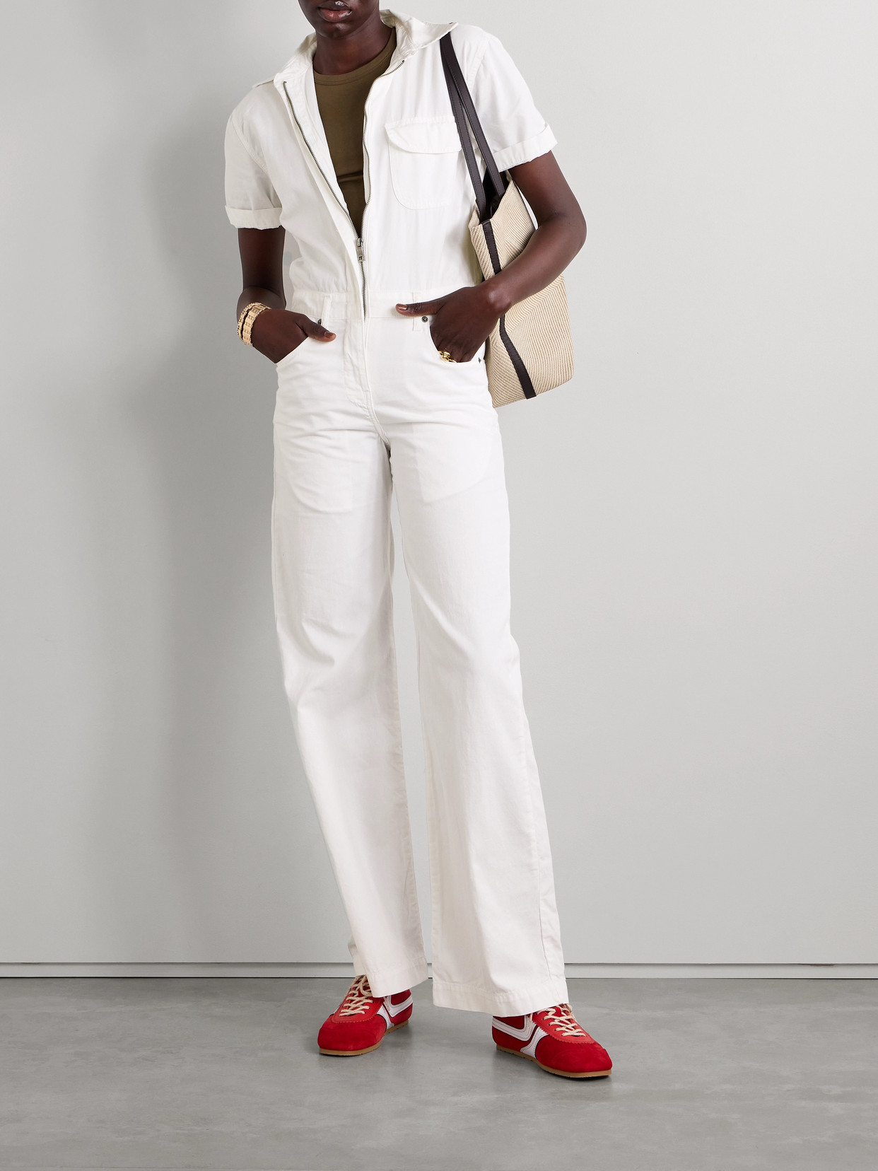 RIVET UTILITY GIRLFRIEND COTTON-CANVAS JUMPSUIT