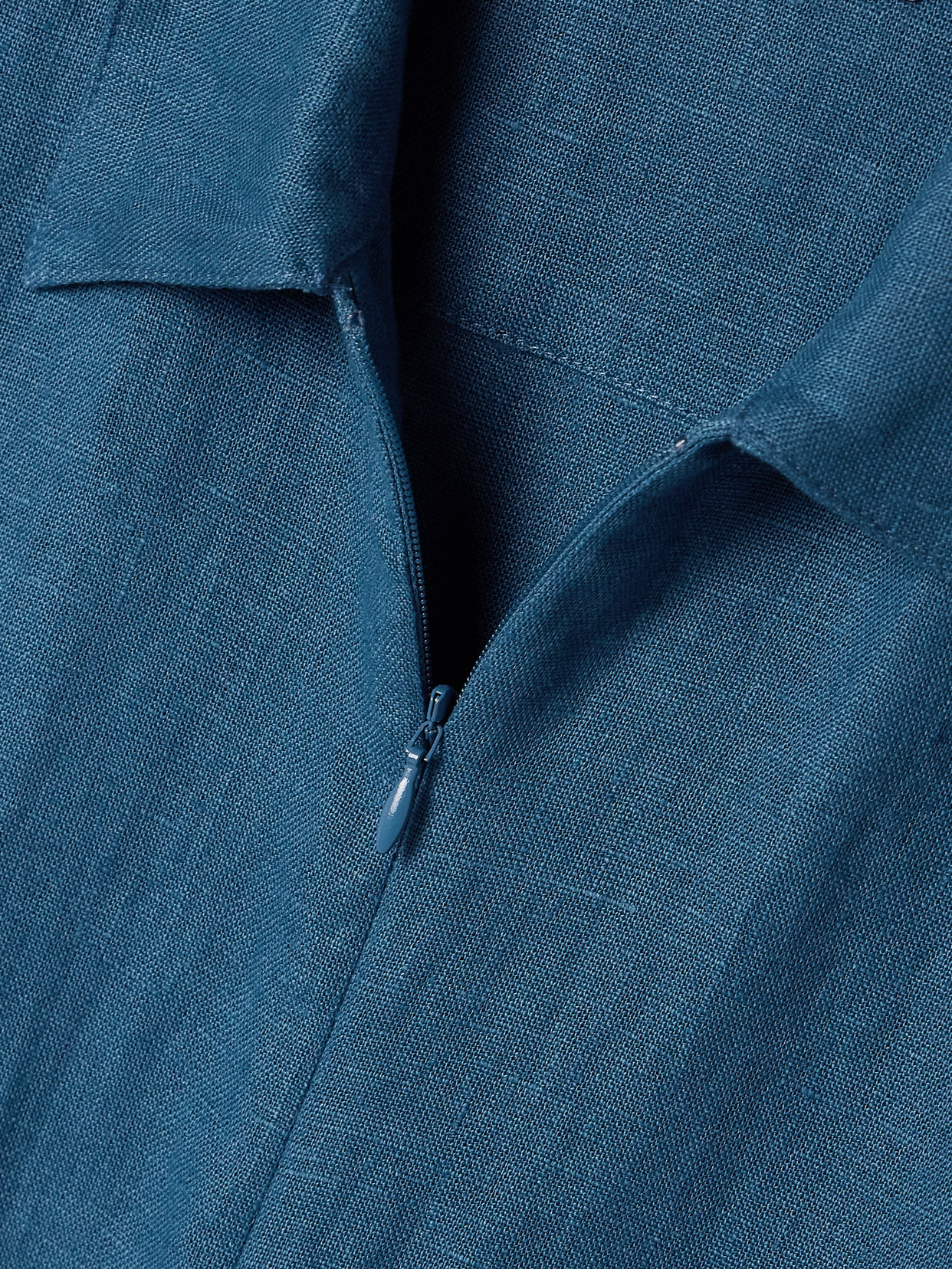 Rivet Utility Influencer Belted Linen Playsuit In Blue