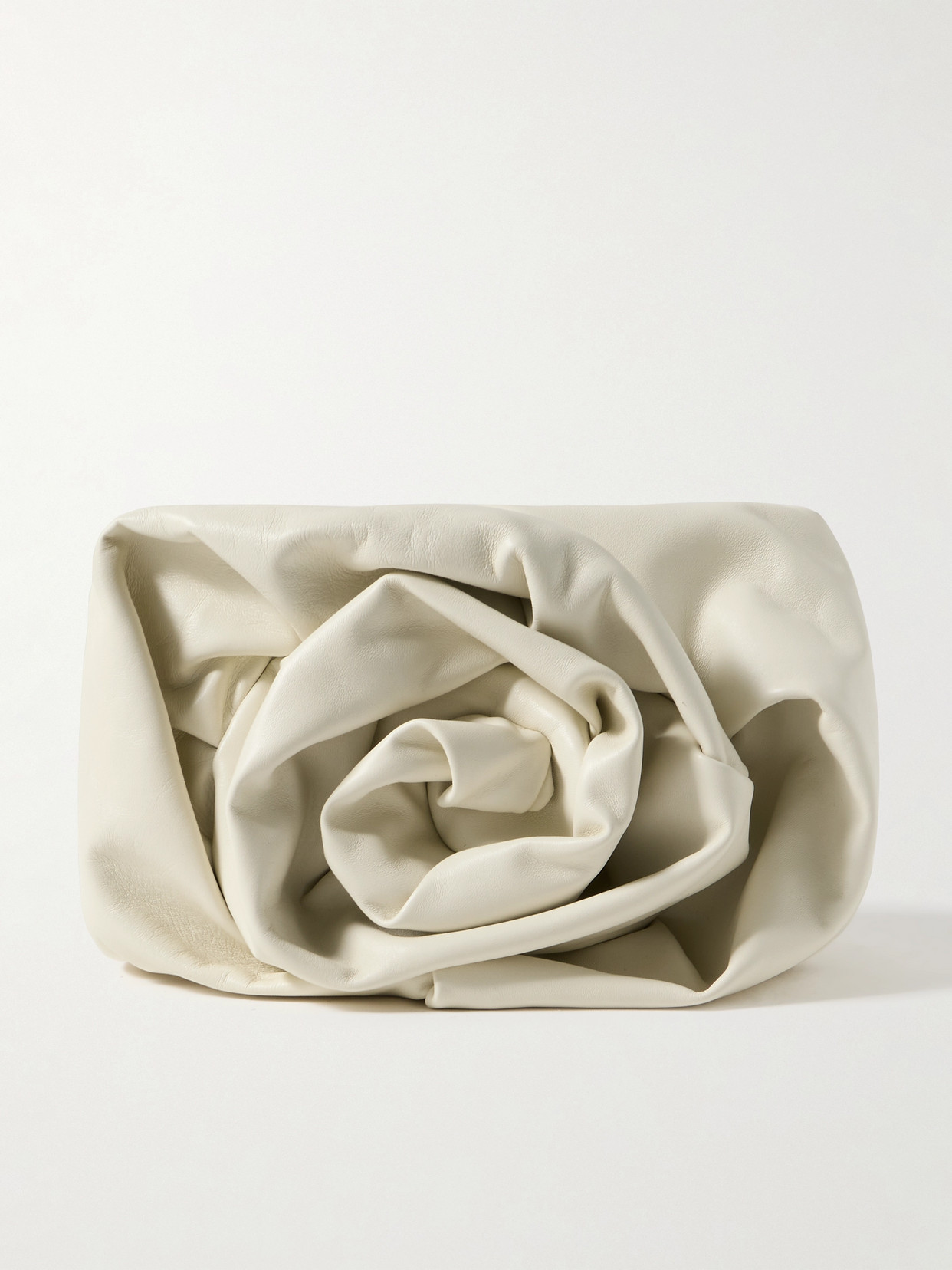 Burberry - Gathered Leather Clutch - Ivory