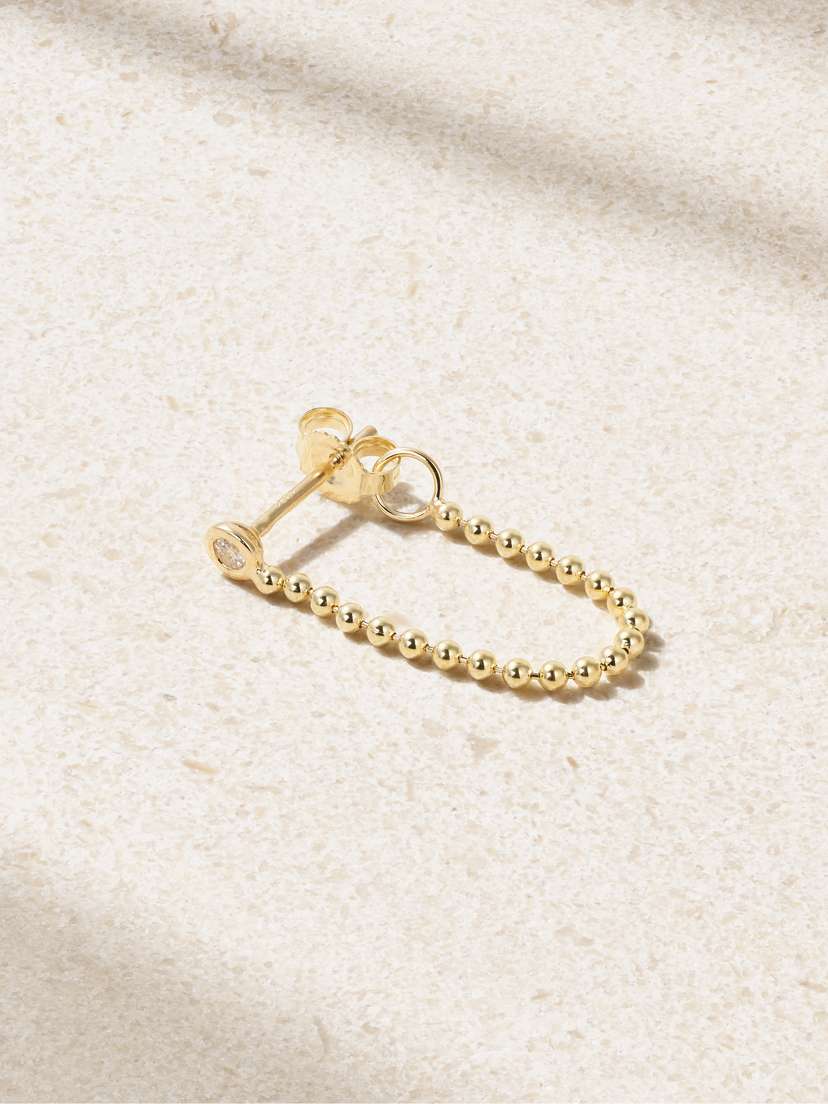 STONE AND STRAND Bedazzle 14-karat Gold Diamond Single Earring