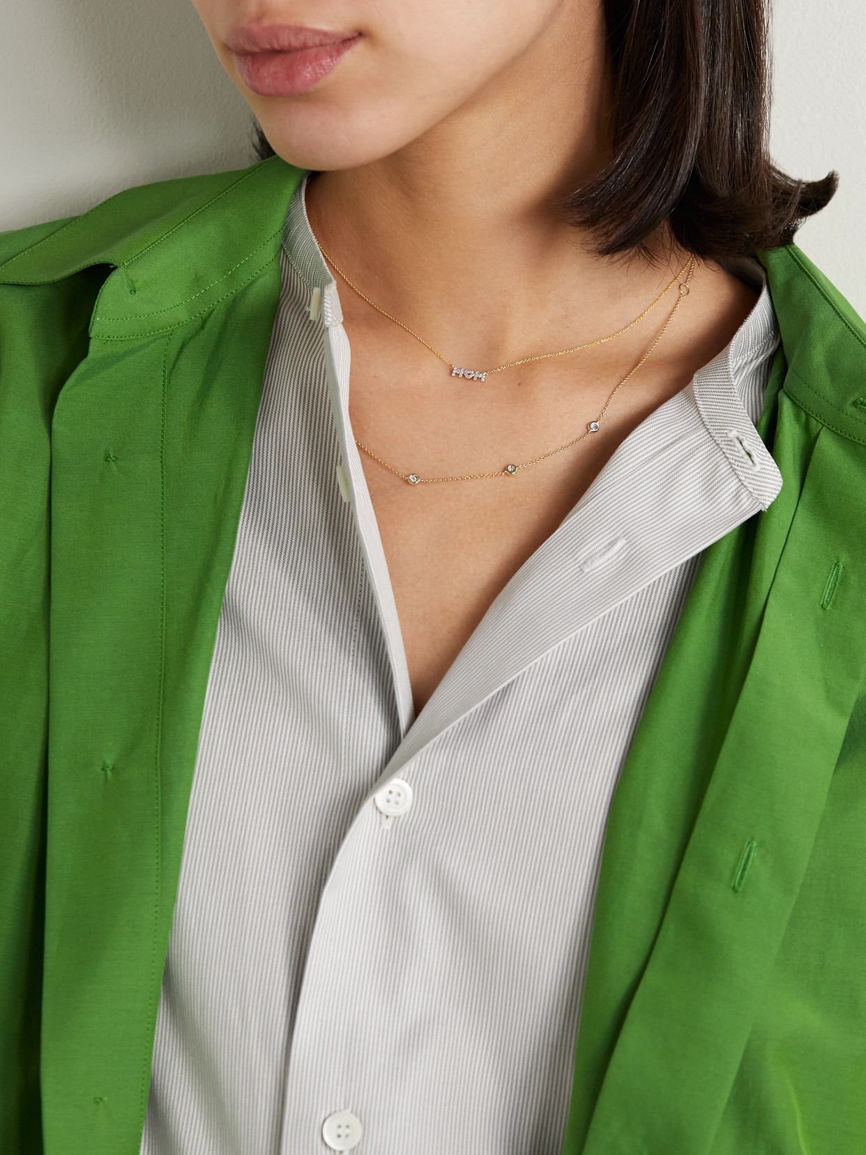 Stone And Strand Mom 10-karat Gold Diamond Necklace In Gold