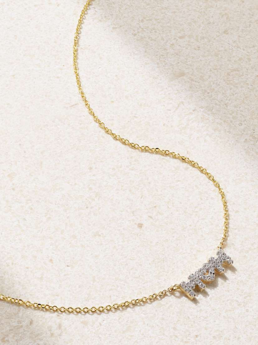 STONE AND STRAND Mom 10-karat Gold Diamond Necklace