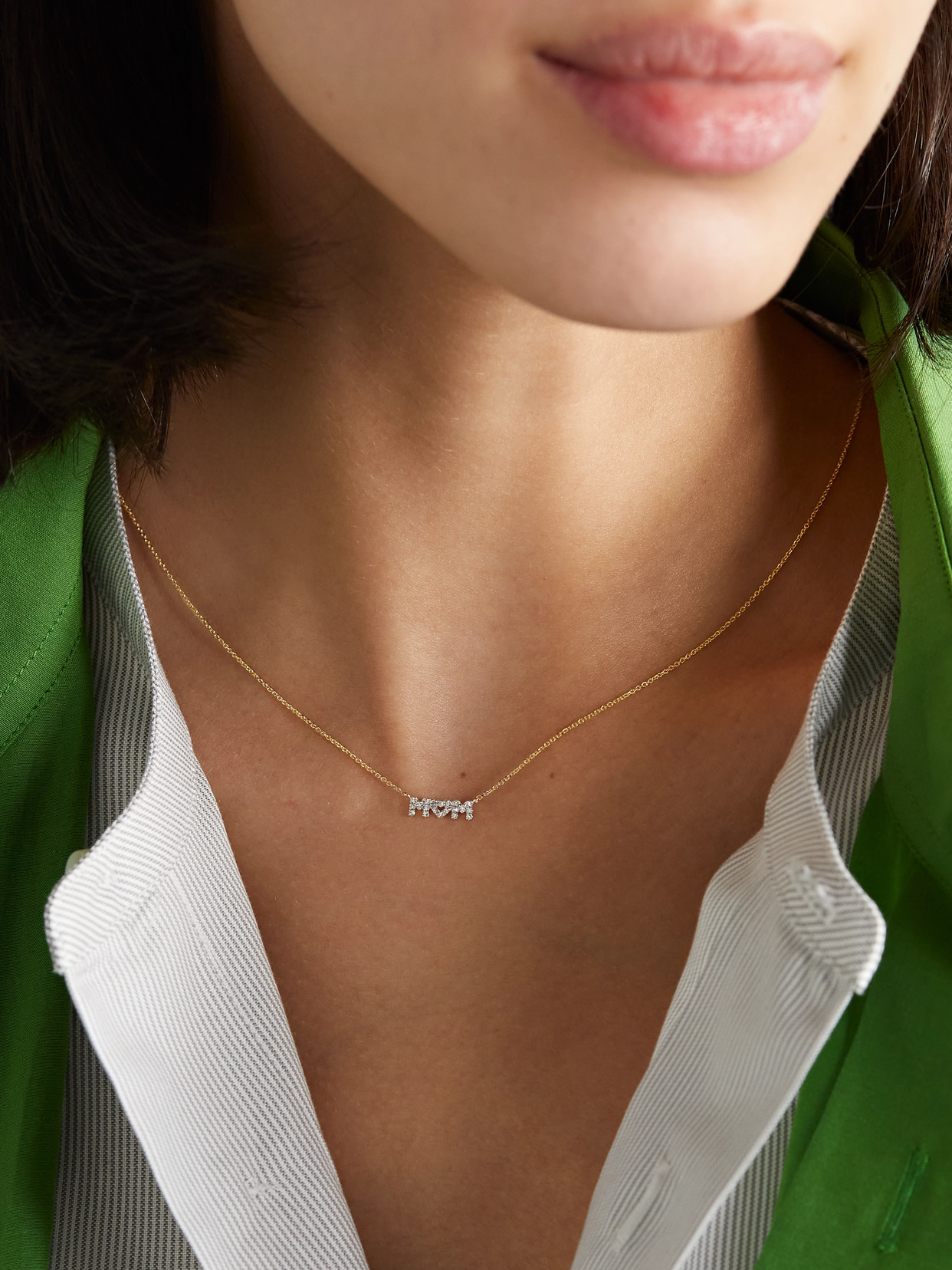 Stone And Strand Mom 10-karat Gold Diamond Necklace In Gold