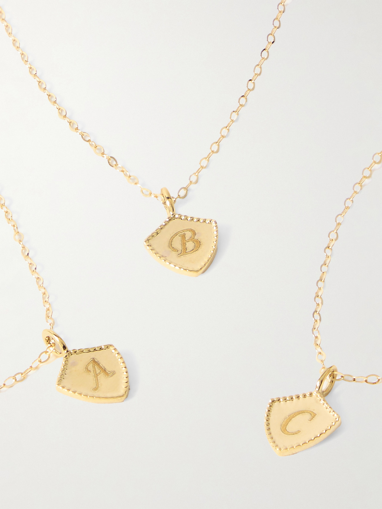 Stone And Strand Mini Shield 10-karat Gold Necklace