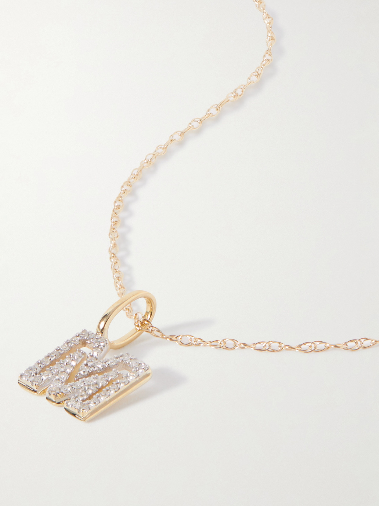 Stone And Strand Varsity Letter 10-karat Gold Diamond Necklace In Gold