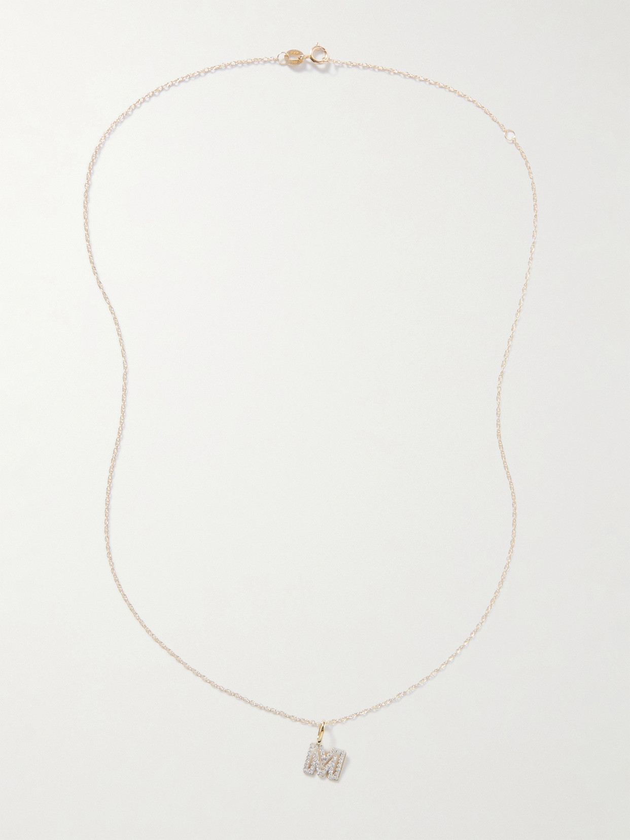Stone And Strand Varsity Letter 10-karat Gold Diamond Necklace In Gold