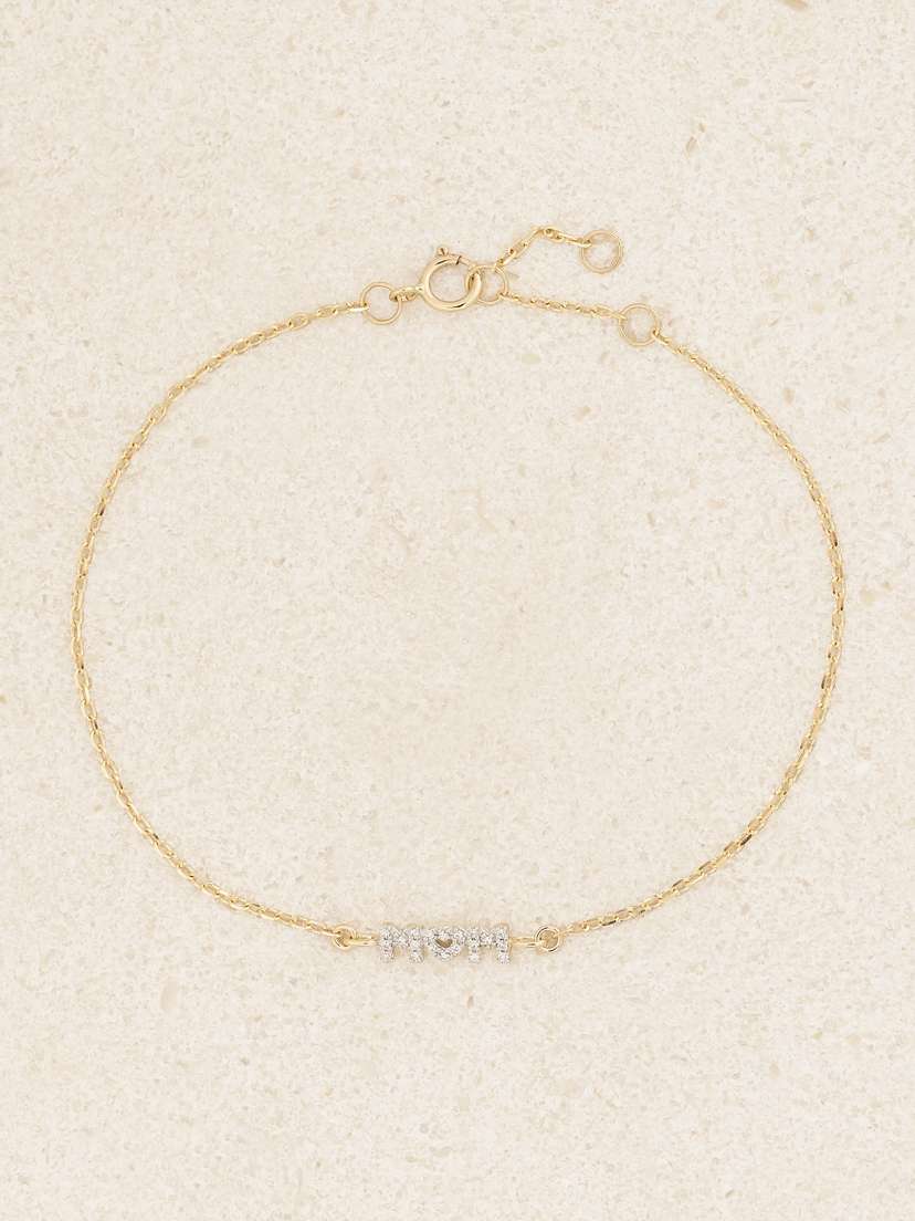 STONE AND STRAND Mom 10-karat Gold Diamond Bracelet