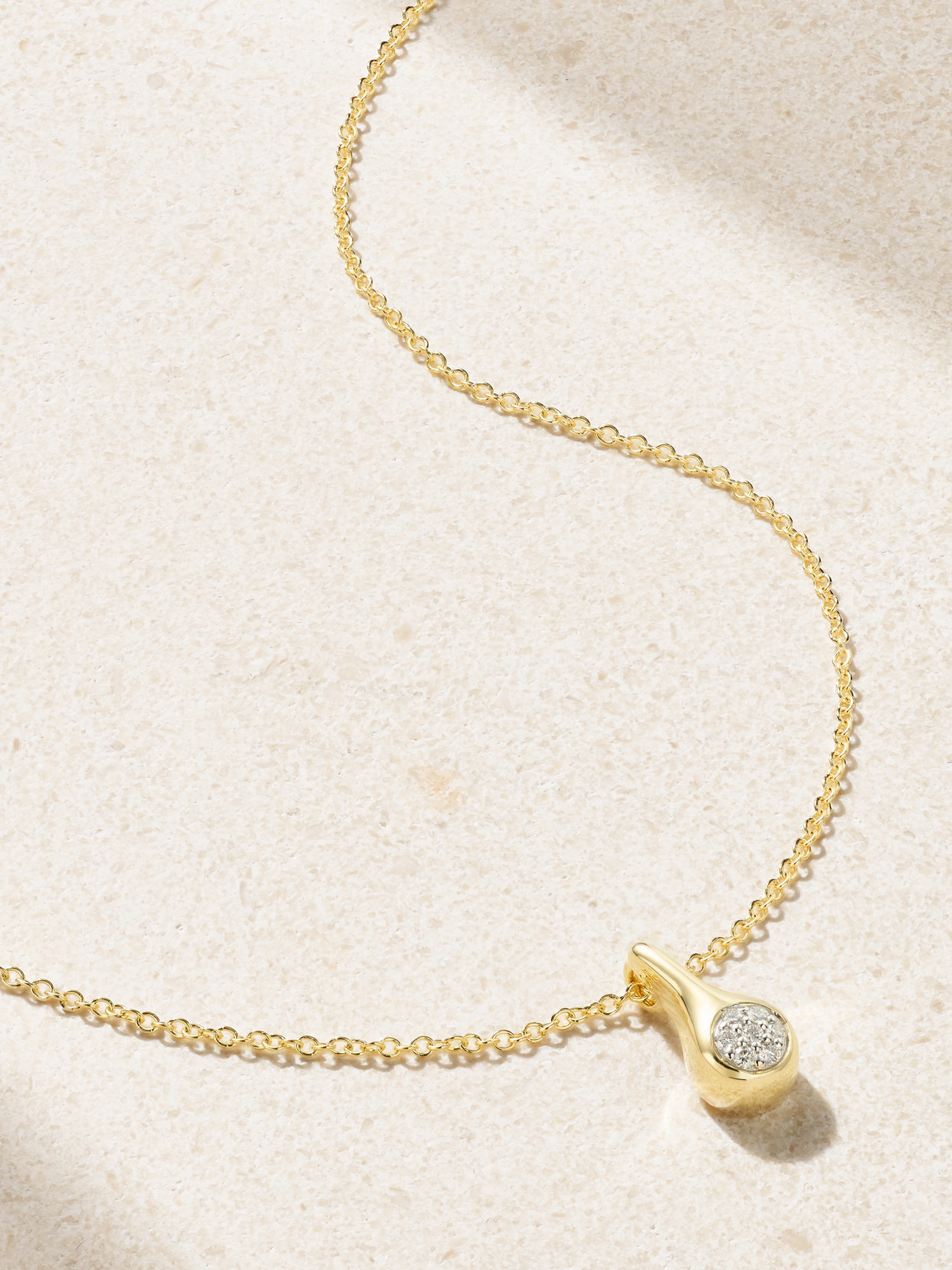 Stone And Strand Golden Droplet 10-karat Gold Diamond Necklace