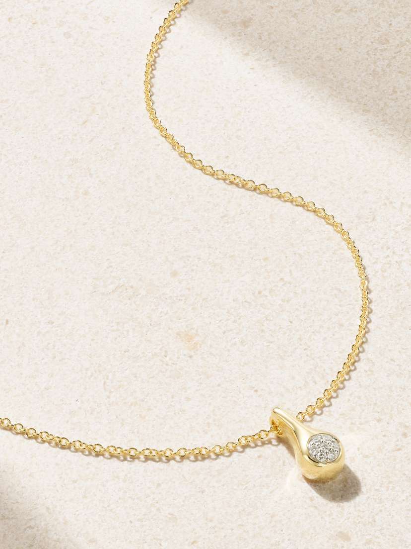 STONE AND STRAND en Droplet 10-karat Gold Diamond Necklace