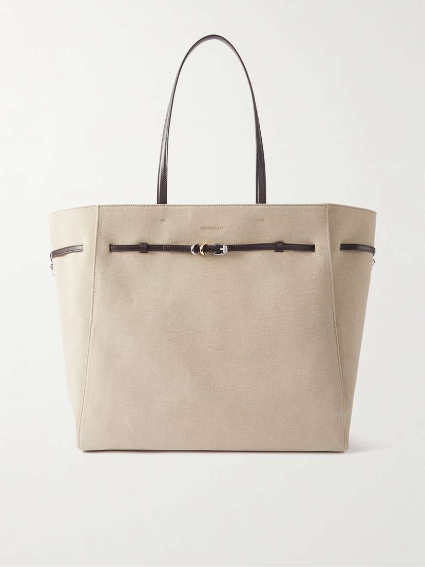 Givenchy Voyou Buckle-embellish Leather-trimmed Canvas Tote