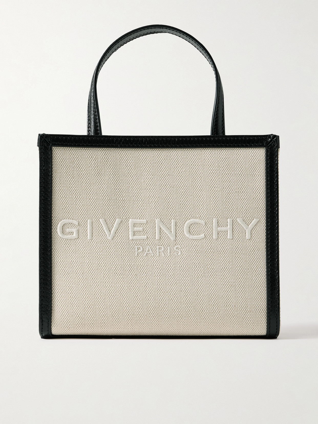 Givenchy Leather-trimmed Embroidered Canvas Tote In Neutrals