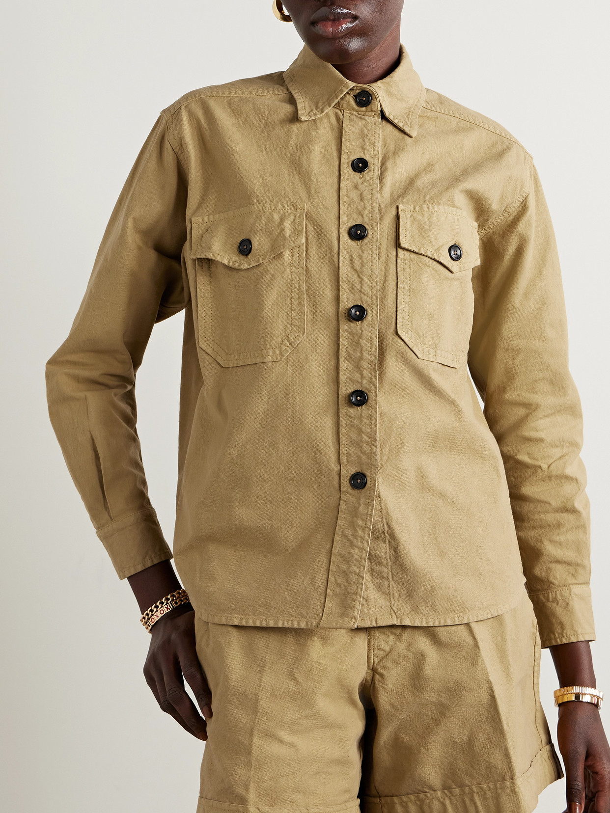 Shop Fortela Cotton Shirt In Brown