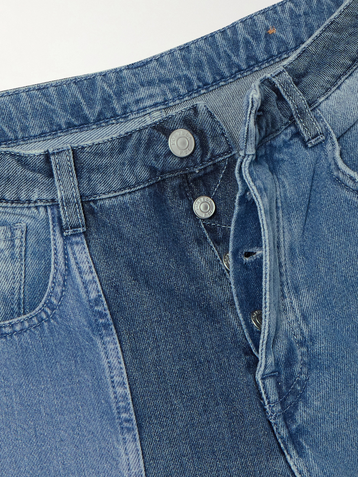 Patchwork Straight-Leg Jeans