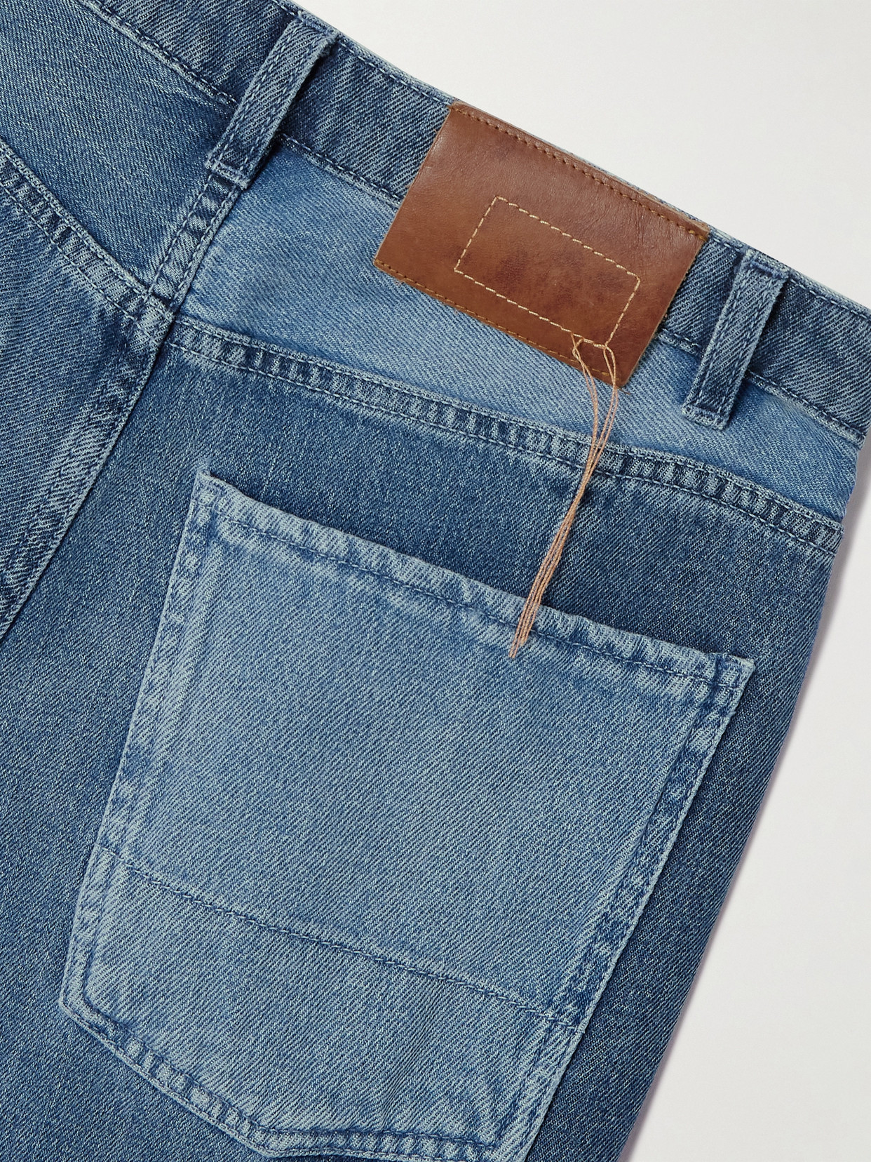 Patchwork Straight-Leg Jeans
