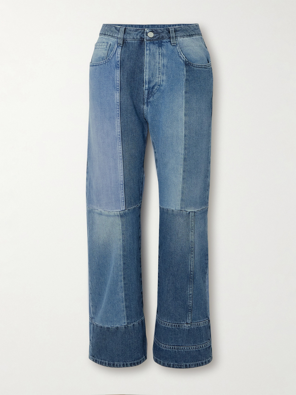 Fortela Patchwork Straight-leg Jeans In Blue