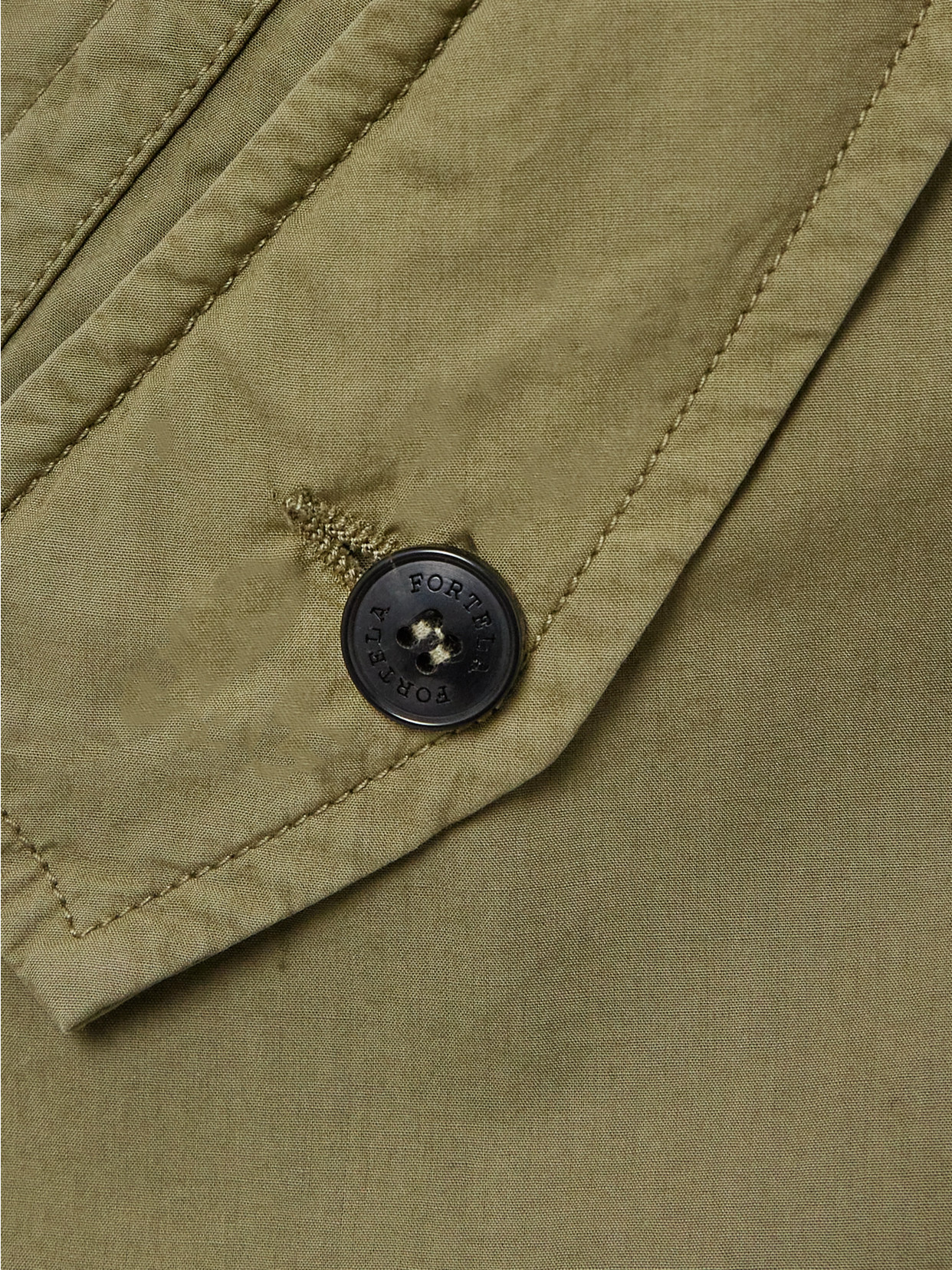 Fortela Jesla Cropped Cotton Straight-leg Cargo Pants In Green