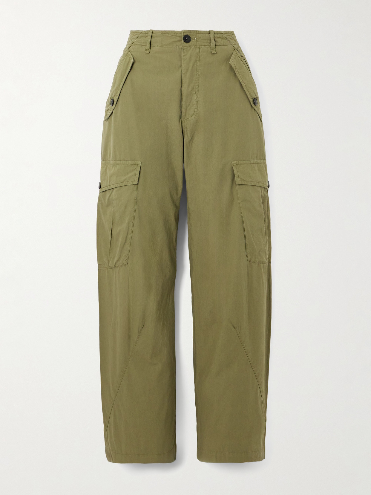 Fortela - Jesla Cropped Cotton Straight-leg Cargo Pants - Green