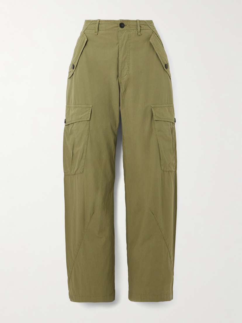 Fortela Jesla Cropped Cotton Straight-leg Cargo Pants