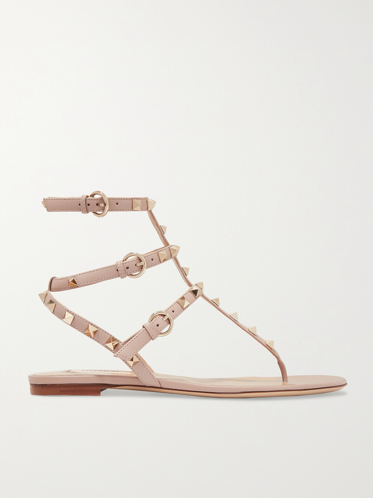 Shop Valentino Garavani Rockstud Leather Sandals In Pink