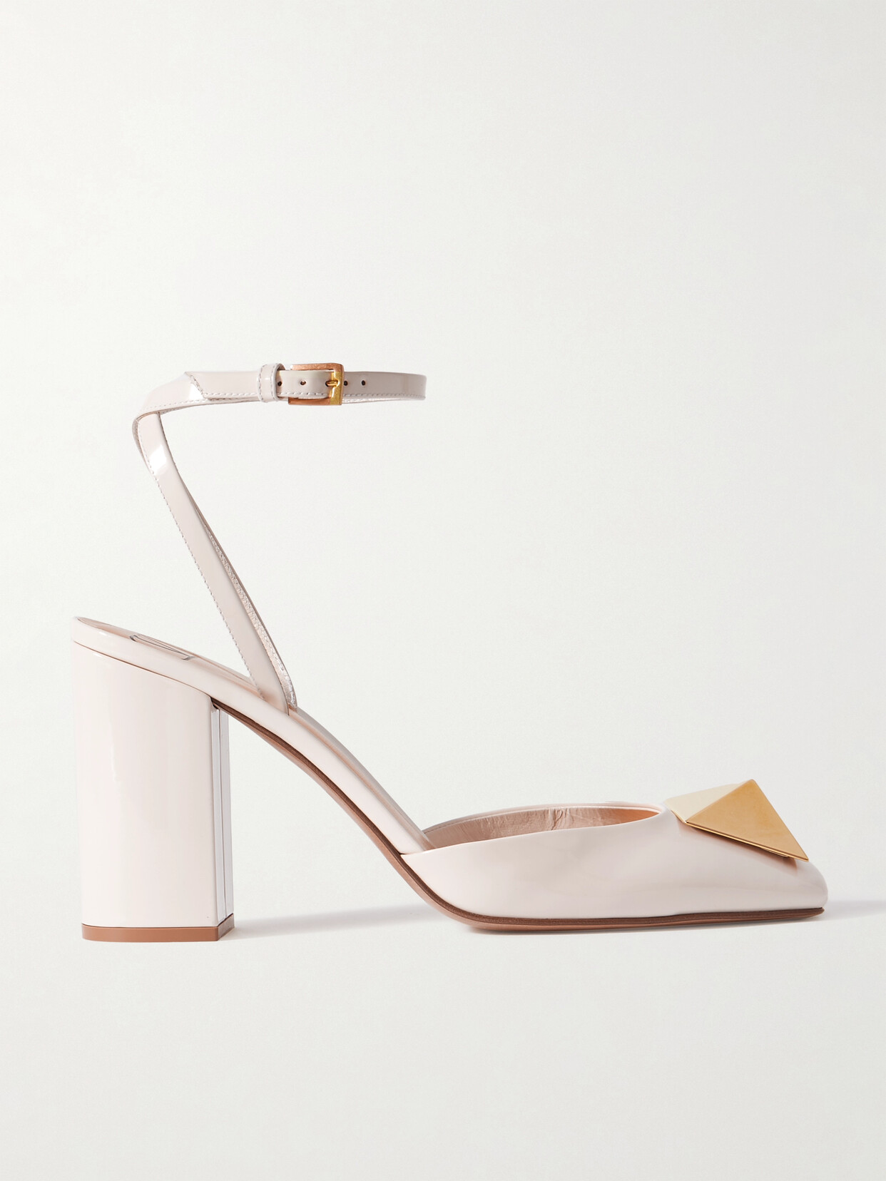 Valentino Garavani One Stud 90 Patent-leather Pumps In Ivory