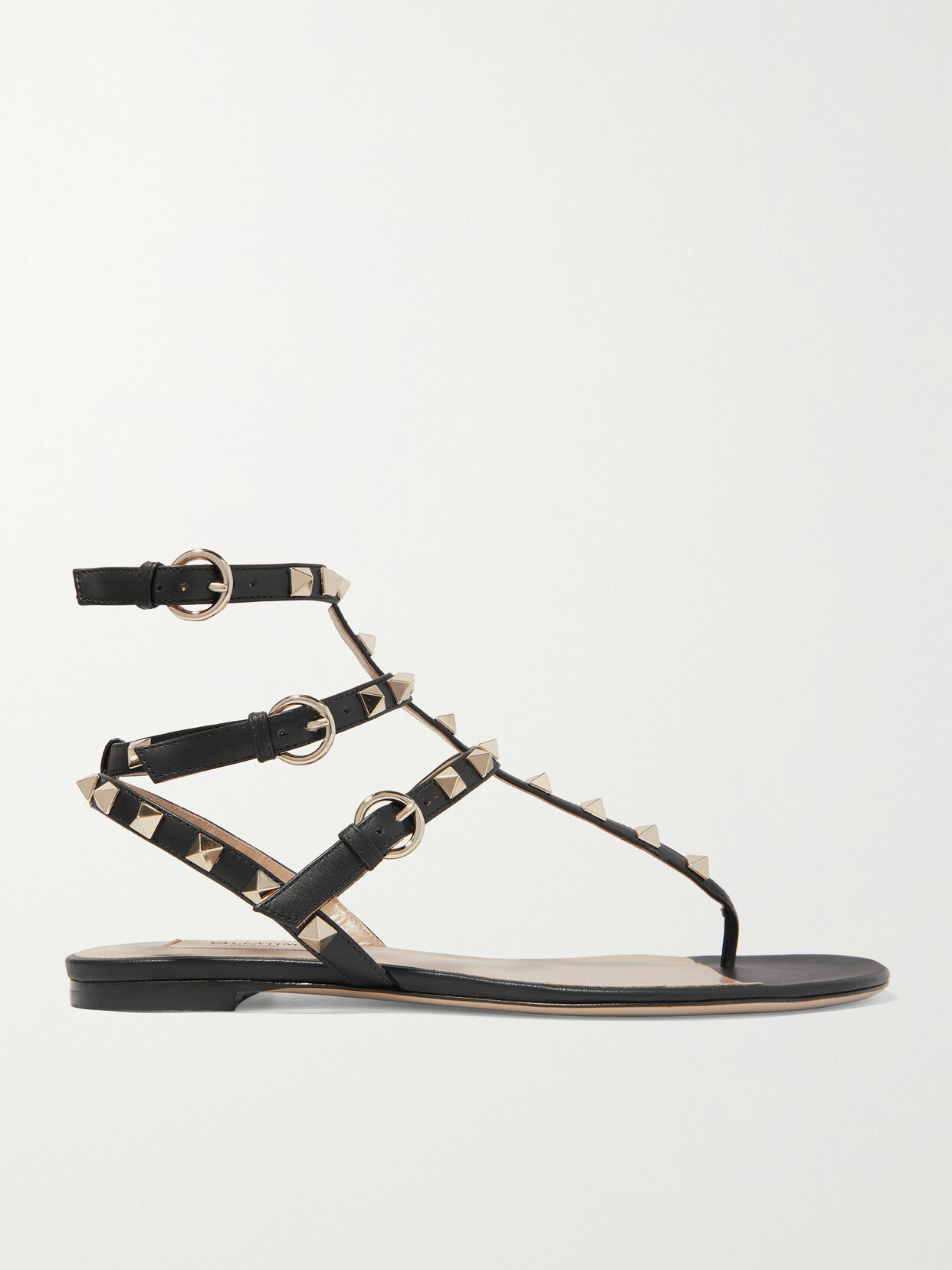 Valentino Garavani Valentino Garavani Rockstud Leather Sandals - Black