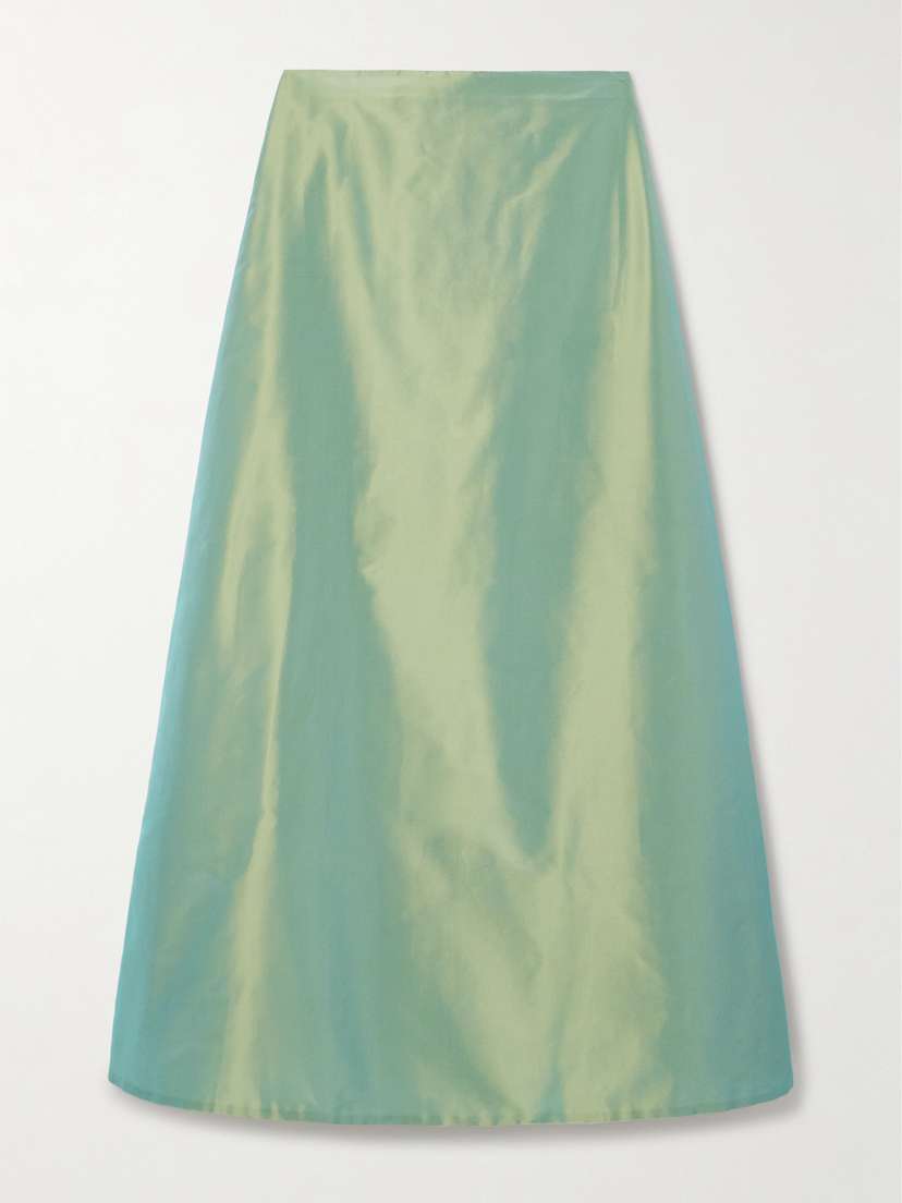 Conner Ives Iridescent Silk-dupioni Maxi Skirt