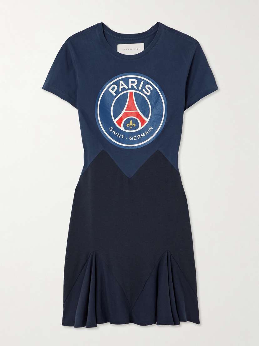 Conner Ives Printed Stretch Cotton-blend Jersey Mini Dress