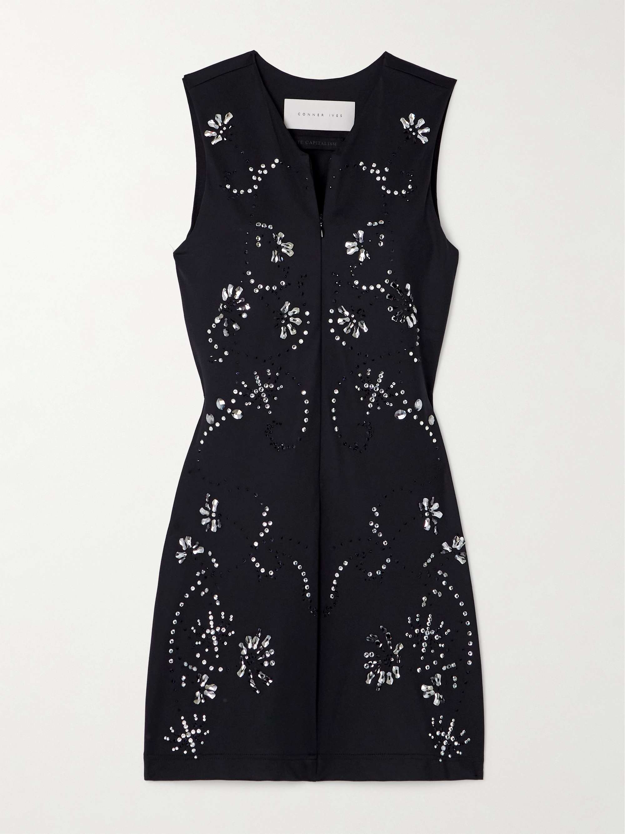 CONNER IVES Crystal-embellished recycled jersey mini dress | NET-A-PORTER