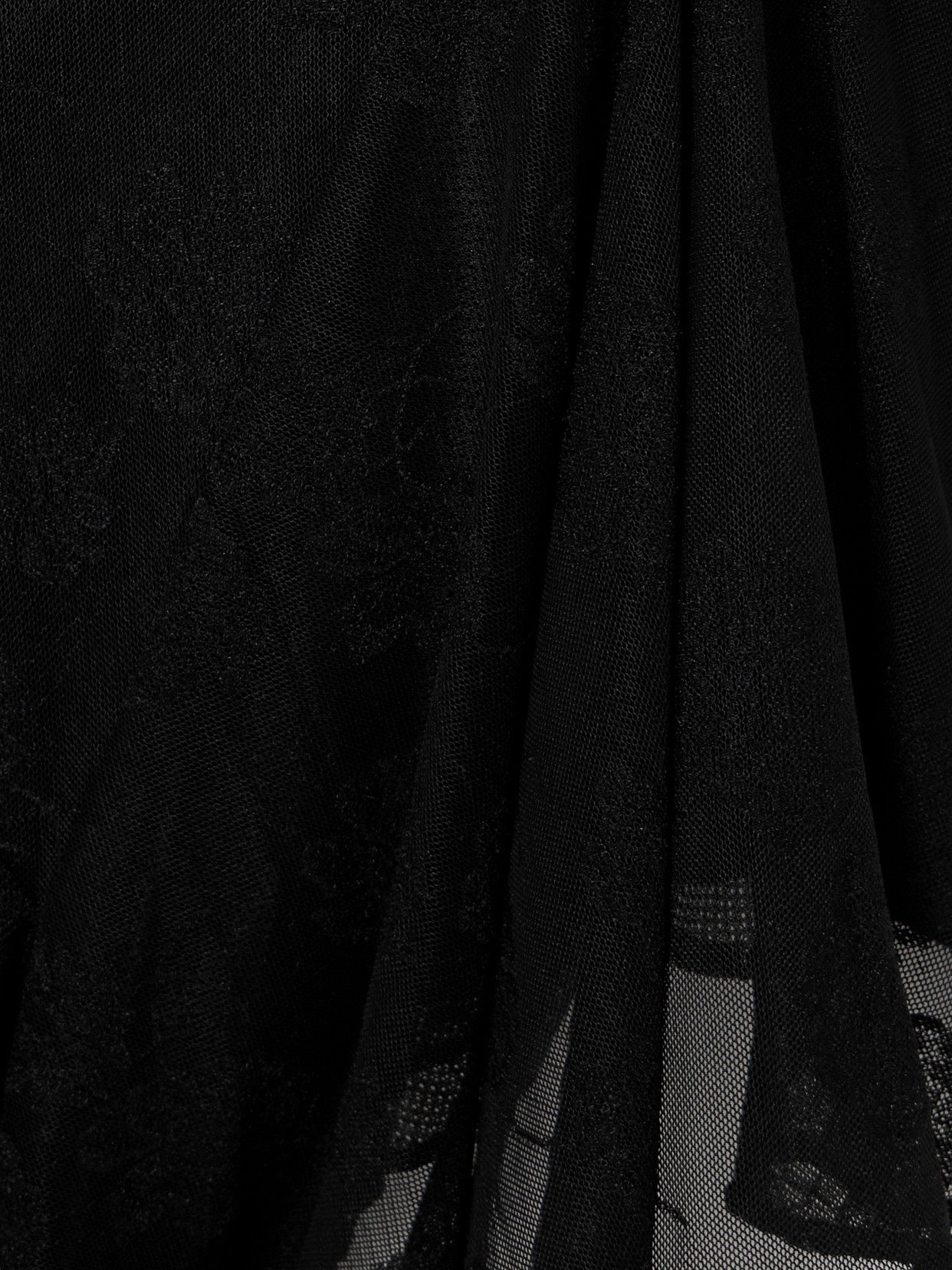 Conner Ives Asymmetric Ruffled Jacquard Mesh And Tulle Mini Dress In Black