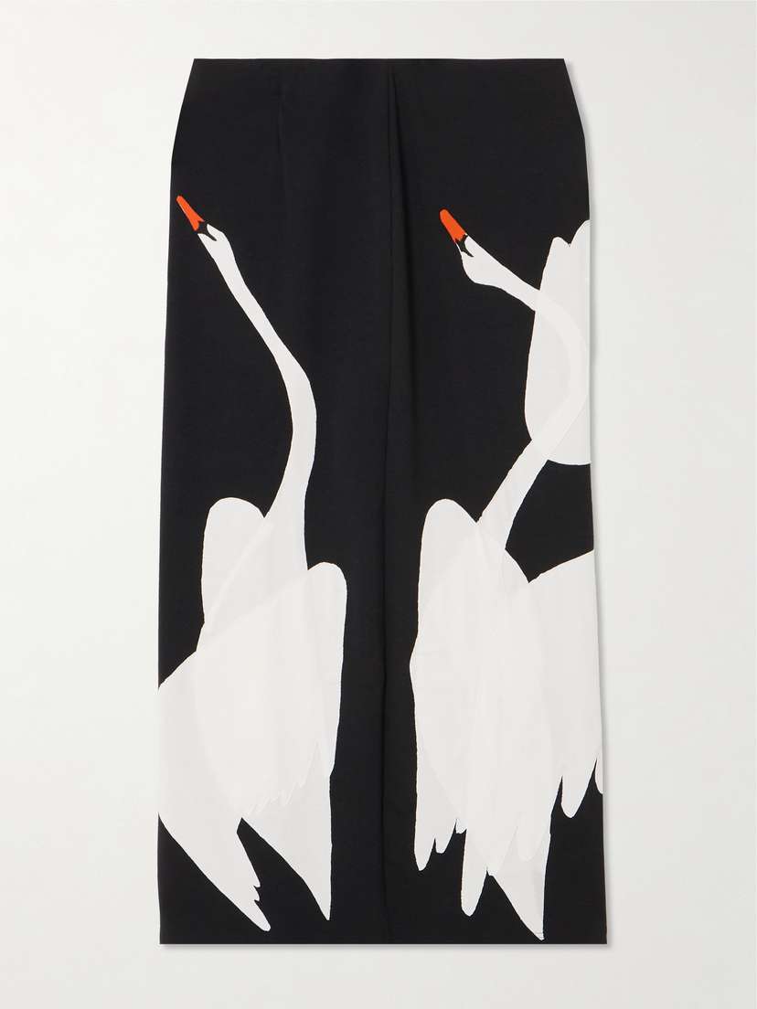 Conner Ives Appliquéd Cotton-blend Midi Skirt