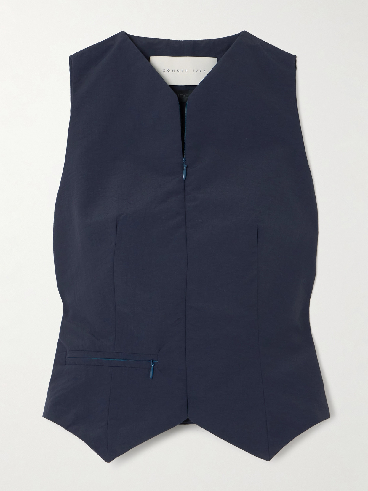 Conner Ives Recycled-twill Waistcoat In Blue