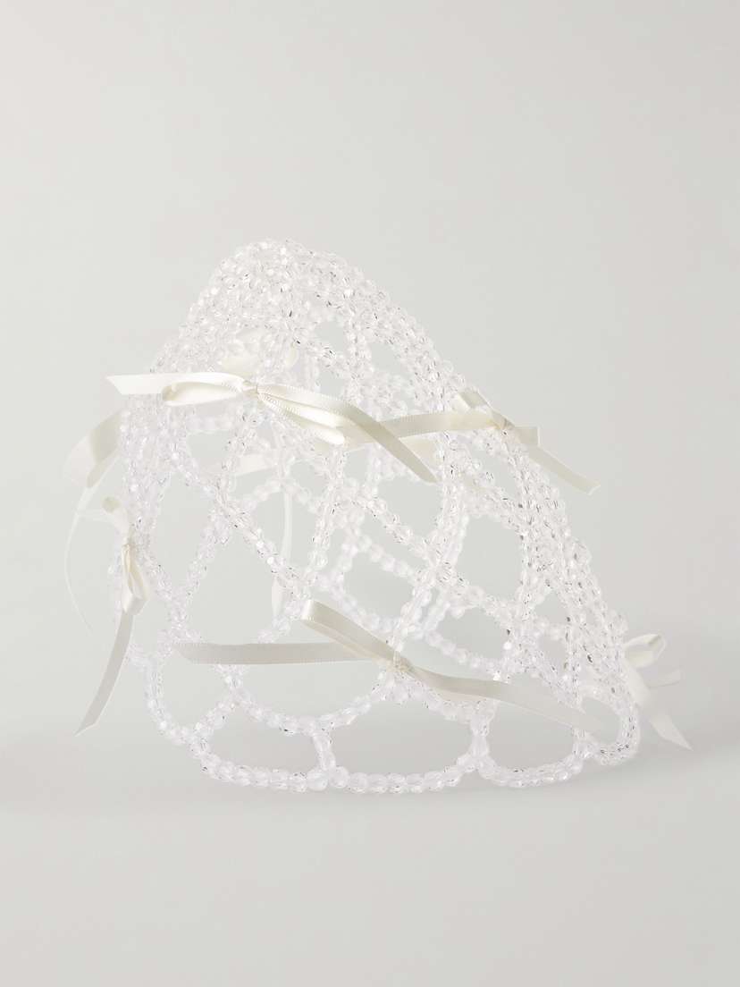 Simone Rocha Bow-embellished Beaded Headpiece