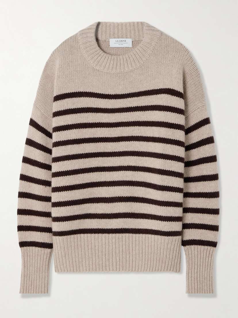 La Ligne Marina Striped Wool And Cashmere-blend Sweater - x small