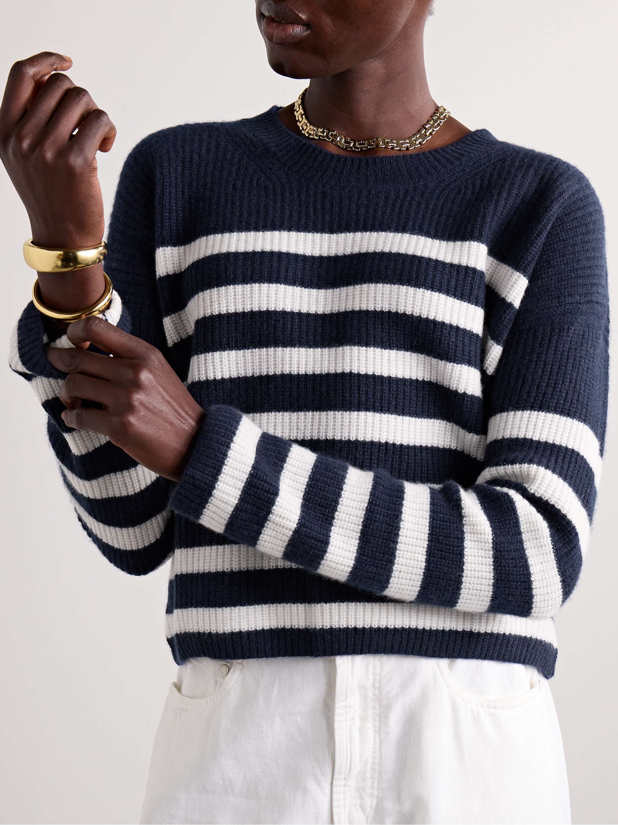 LA LIGNE Mini Toujours striped cashmere sweater